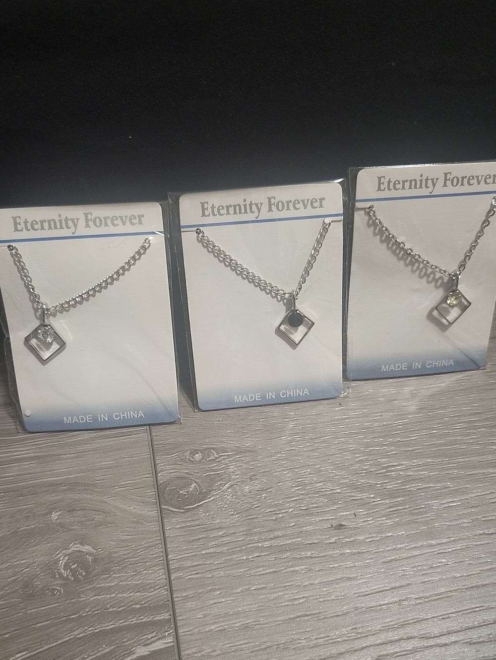 Silver Geometric Crystal Frame Necklace